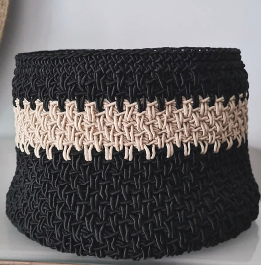 Crochet basket black